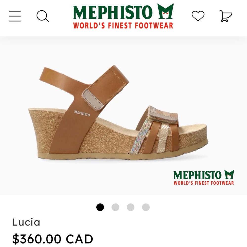 NEW MEPHISTO Lucia leather cork wedge sandals, size 11